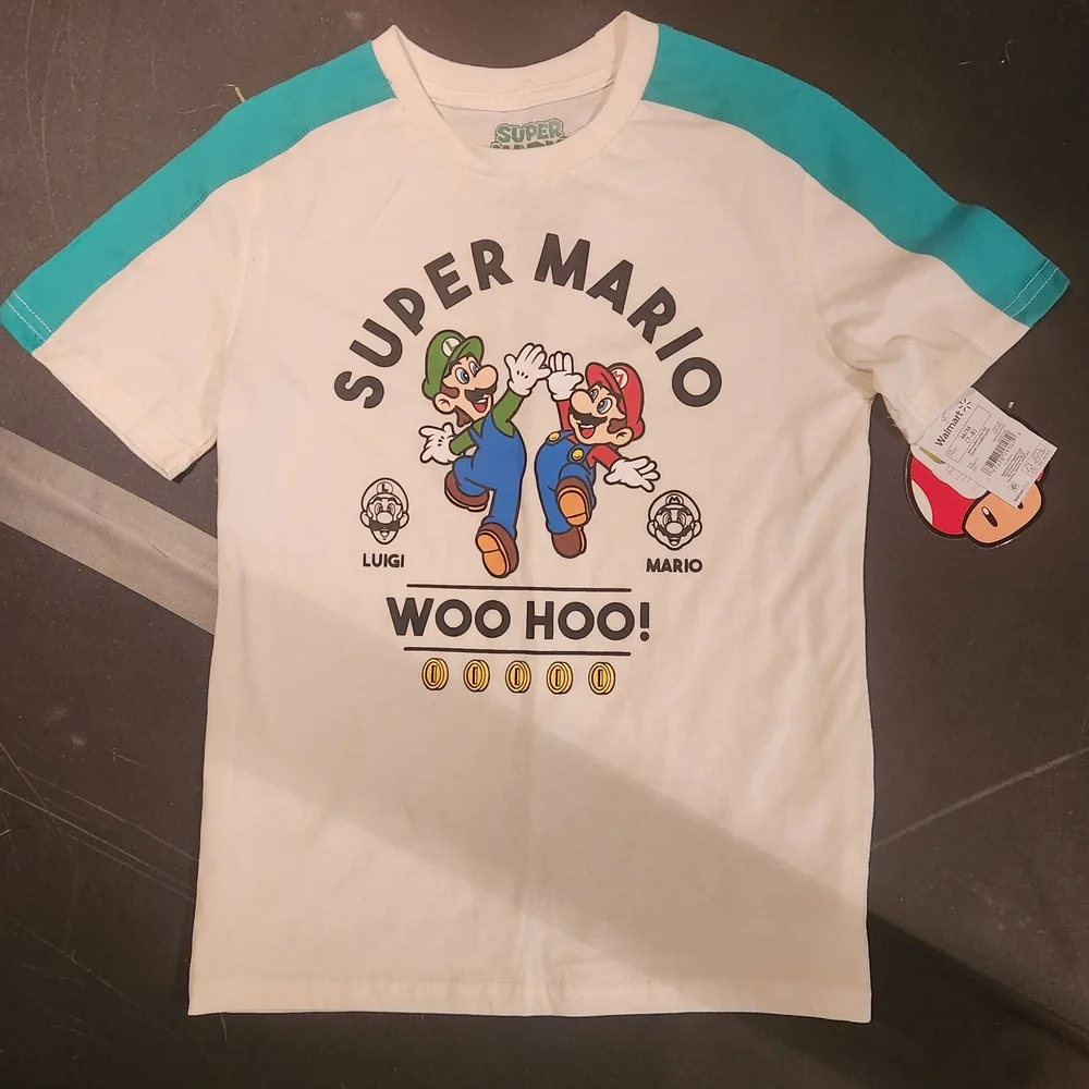 Super Mario Bros Mario & Luigi Tee NWT Boys M (7–8) Nintendo - Picture 2 of 8